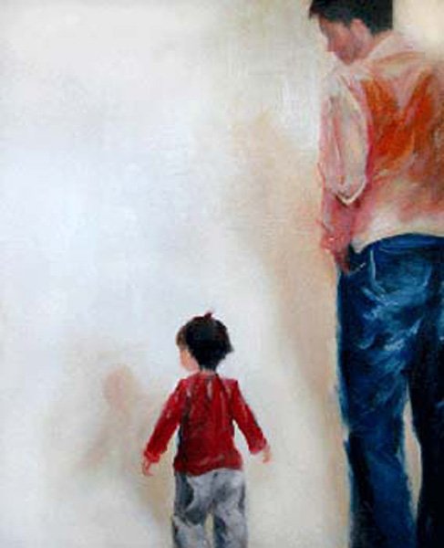 Paternité - Peinture de Christine Gauche